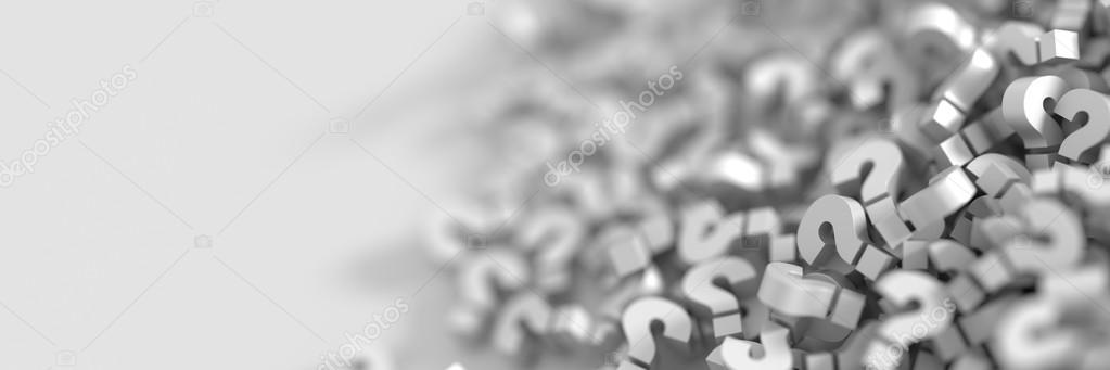Question mark icons symbolizing FAQs